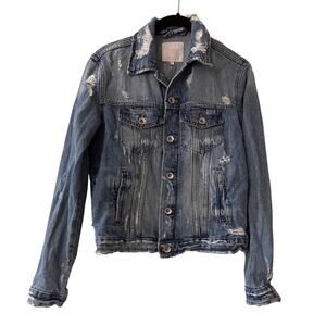 Zara distressed denim jacket size medium